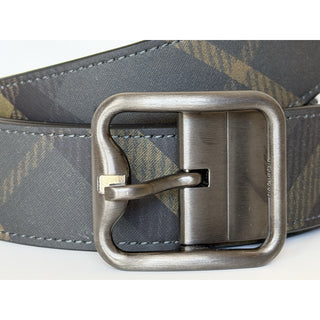 Burberry Reversible Check B Buckle Leather Wide Belt 46/115 8098126 IT NEW $550
