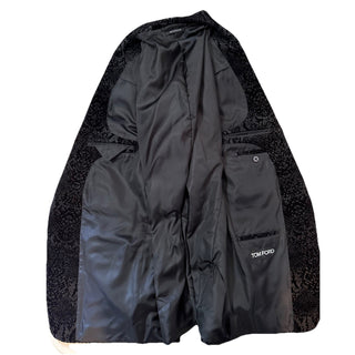 NWT $7250 TOM FORD Men Velvet Sport Coat Jacket Blazer Black 46 US/56 Eu Swit