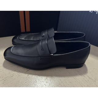 New $1190 Ermenegildo Zegna Leather Reverse Construction Loafers Black 7 US/40 E