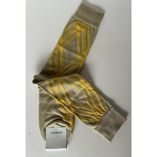 Burberry 3 Bar Socks Hunter/Mimosa M (9-11 US / 42-44 Euro) 8079925 NWT $140