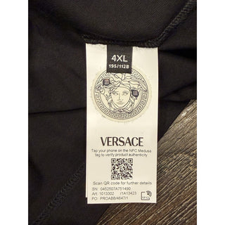 Versace Men’s Logo Compact Cotton Jersey T-Shirt Black 4XL 1013302 NWT $750