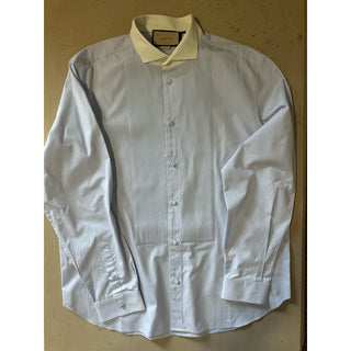 Gucci Men’s Tuxedo Dress Shirt Baby Blue 43/17 New $880