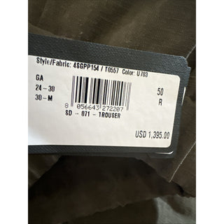 New $1395 Giorgio Armani Men Linen Pants dark olive gray 34 US/50 Eu