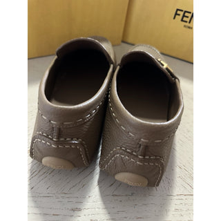 Fendi FF Leather Brown Driver Shoes 10 US (9 Fendi) 7D1682 IT NIB $830