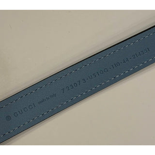 Gucci Women's Cloudy Blue Calf Leather Belt  110/44 Italy 723073 NWT