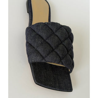 Bottega Veneta Indigo Denim Flat Sandals 8 US (38 Euro) 708906 Italy NWT $890