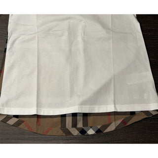 Burberry Nola Check Women’s White Short Sleeve T-shirt Medium 8120998 NWT $560