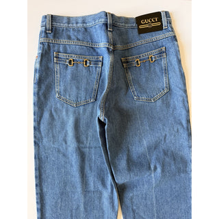 Gucci 80s Fit Horsebit Jeans Women’s Size 33 Blue Denim Made in Italy 666841 NWT