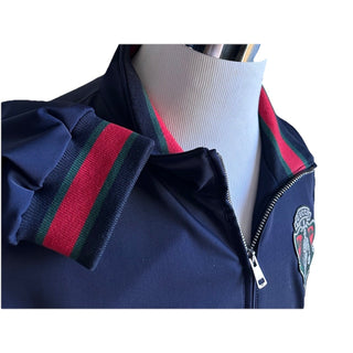 New $2580 Gucci Men Iconic Bomber Jacket Coat DK Blue 48 Eu/M 343935