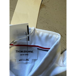 NWT Thom Browne Men's Solid Long Sleeve Slim Fit Polo Shirt White Size 1 ( XS )