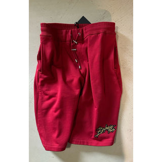 NWT $795 Balmain Men Sunset Drawstring Bermuda Shorts Red Size M Italy