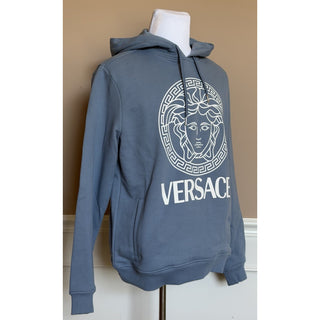 Versace Medusa Print Bluw Cotton Sweatshirt with Hoodie 3XL 1011853 NWT $950
