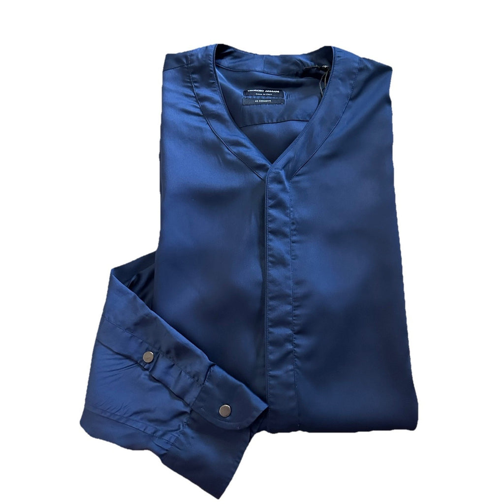 Giorgio Armani Men Dress Shirt Navy Size 42/16.5 New $1295 Italy