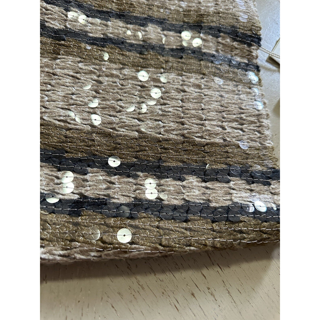 Brunello Cucinelli Striped Sequined Midi Skirt Beige/Multicolor 42/6 New $4195