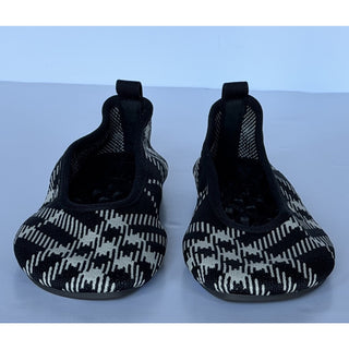 Burberry Baby Check Knit Ballet Flats Black Calico 9 US (39) IT 8096867 NWT $655