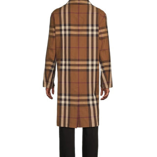 New $3550 Burberry Men Reversible Plaid Cotton Trench Coat DARK BIRCH 40 US/50 E