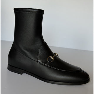 Gucci Women's Leather Horsebit Black Ankle Boots 9 US (39 Euro) IT 831013 NIB
