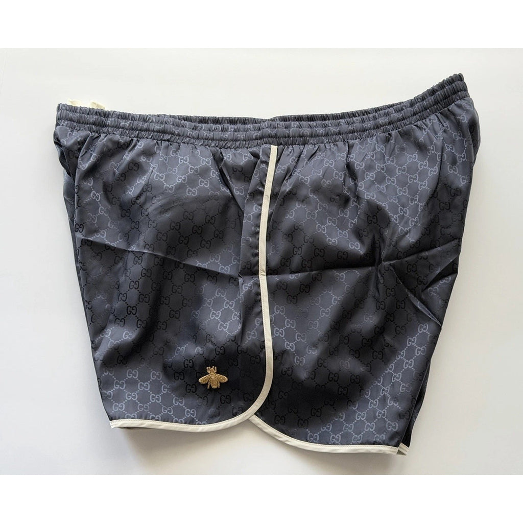 Gucci GG Supreme Monogram Bee Bermuda Shorts BlueMen 40 US (IT 56) 410571 NWT
