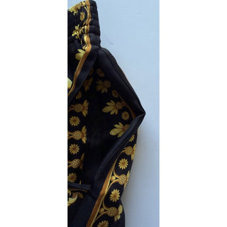 Versace Leaf Print Men's Black&Gold Silk Shorts 52 Euro (32”) 1010119 NWT $1200