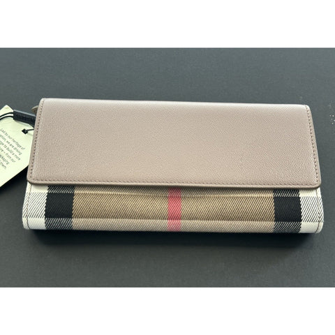 Burberry Halton MX Check Pale Cameo Wallet 80845311 NWT $680