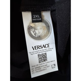Versace Men’s Logo Compact Cotton Jersey T-Shirt Black 2XL 1013302 NWT $800