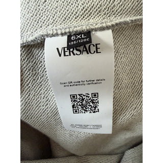 Versace Greca Logo Non-brushed Cotton Gray Jacket with Hoodie 6XL 1021361 NWT