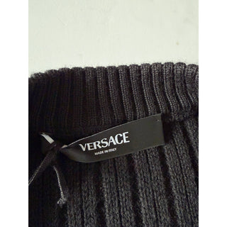 Versace Medusa Embroidered Knit Sweater Black 60 US (70 Eu) 1018402 IT NWT $1620
