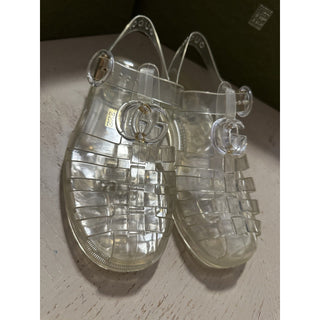 Gucci Women’s GG shiny rubber transparent Sandal 5 US ( 35 Eu ) 676970 New