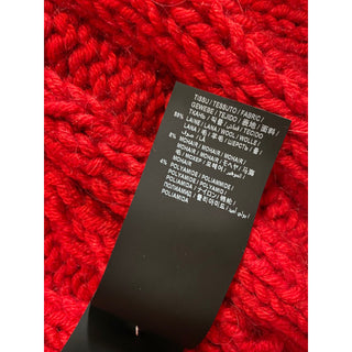 NWT $1190 Saint Laurent Men Coble-Knit Hooded Cardigan Sweater Red S Italy