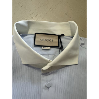 Gucci Men’s Tuxedo Dress Shirt Baby Blue 43/17 New $880
