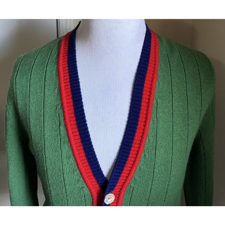 Gucci Men’s Wool Cardigan Sweater Green/Multicolor Size M New $1900