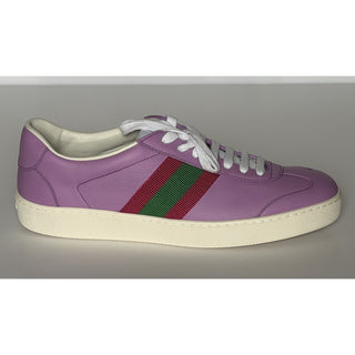 Gucci Women’s Web Leather Sneakers Wisteria Purple Pink 7.5 US (37.5) 858533 NIB