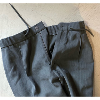New $1395 Giorgio Armani Men Linen Pants dark olive gray 36 US/52 Eu