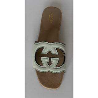 Gucci Interlocking G Green Leather Sandals 6 US (36 Euro) Italy 694451 NIB