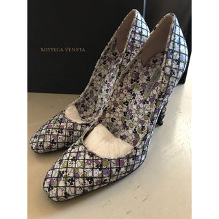 NIB $820 Bottega Veneta Women’s Leather Shoes Flow. Print Multi- Color 8.5 US