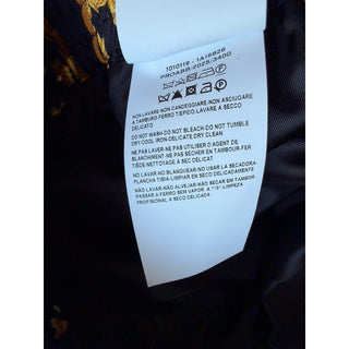 Versace Leaf Print Men's Black&Gold Silk Shorts 52 Euro (32”) 1010119 NWT $1200