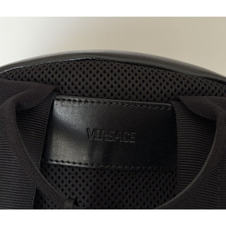 Versace Greca Embossed Leather Black Backpack Made in Italy 1020735NWT $1925