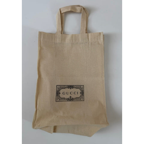Gucci Cotton Cotton Beige Natural Reusable Shopping Tote Bag 13.5" x 10.5" India
