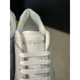 NIB Saint Laurent Leather sneakers White/Gray/Yellow 9.5 US/42.5 Eu 757319