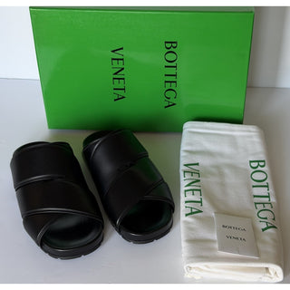 Bottega Veneta Men's Bridge Calf Leather Sandals Black 8 US 754187 IT NIB $990
