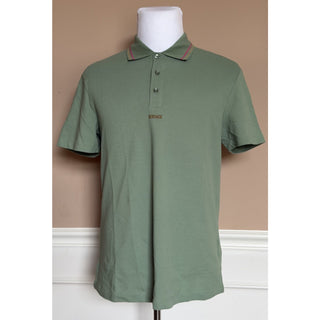 Versace Embroidered Pique Cotton Polo Shirt Green Men 6XL 1011851 NWT