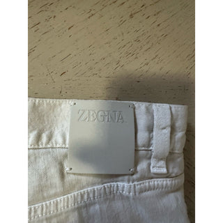 ZEGNA Denim Slim Fit Pants Jeans Ivory Size 38/54 New