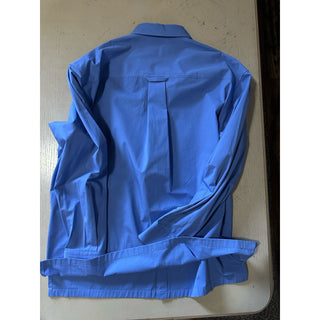 New $1800 Gucci Men’s Super Heavy Popeline Shirt Blue Size 52 Eu /XL