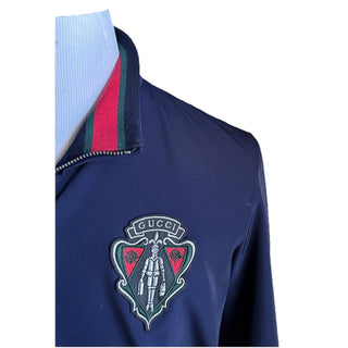 New $2580 Gucci Men Iconic Bomber Jacket Coat DK Blue 48 Eu/M 343935