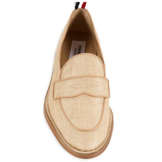NIB $850 Thom Browne Men Textured Penny Loafers Shoes Natural 9 US/42 EU Italy