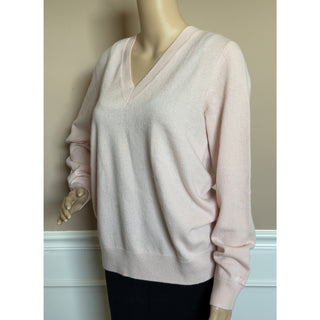 Burberry Violeta 100% Cashmere V-Neck Sweater Pale Pink Medium 8099157 NWT $1150