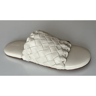 NIB $1150 Bottega Veneta Men's Intrecciato Leather Sandals White 9 US 620298 IT