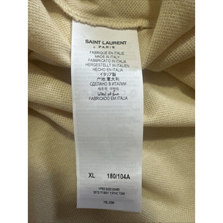 NWT Saint Laurent Men Short Sleeve YSL Print Polo Shirt light Yellow Size XL
