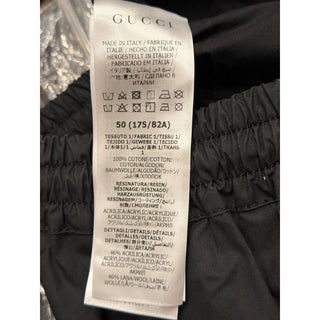 Gucci Men’s Bermuda Shorts Black Web Stripe Logo Patch 34 US (IT 50) 604172 NWT