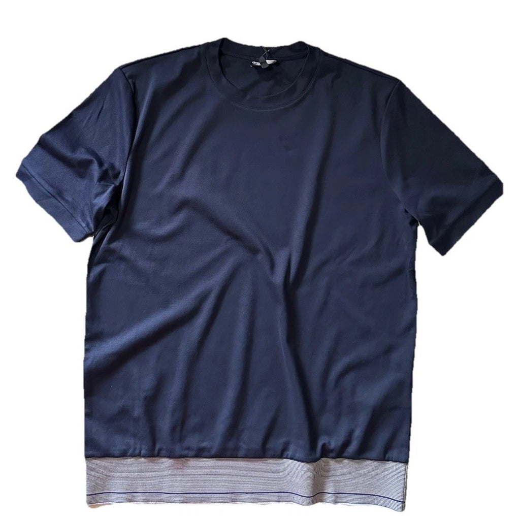 NWT $625 Giorgio Armani Mens T Shirt Navy Size 48/M Made In Italy